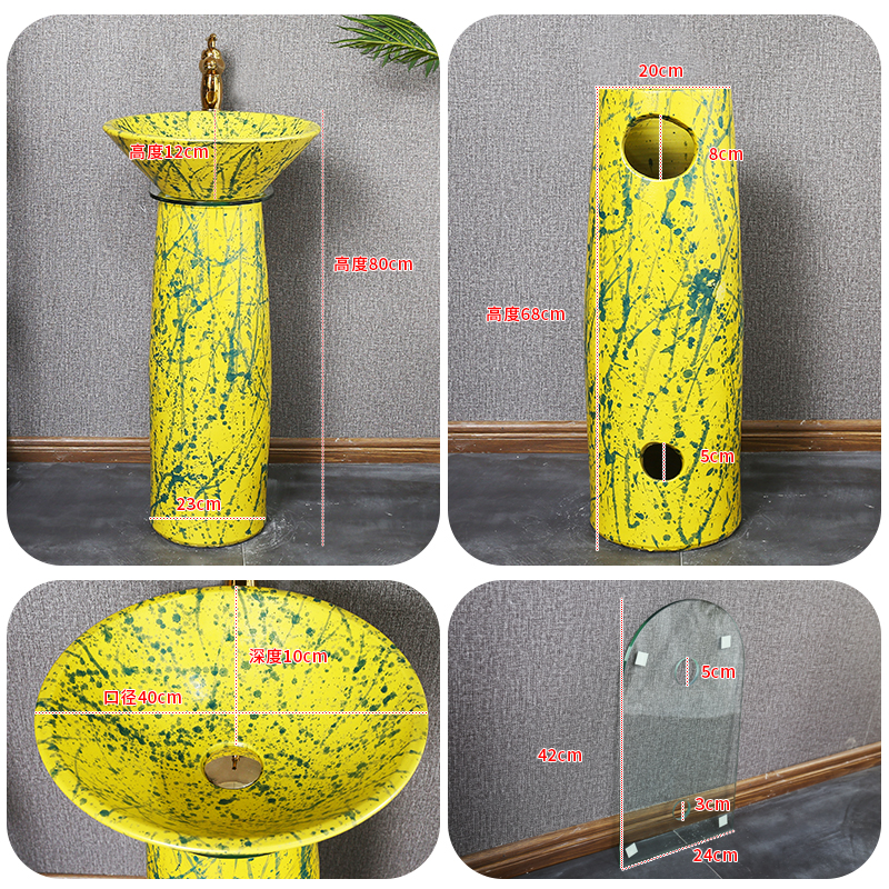 Tom king creative European ceramic column type lavatory basin floor pillar pillar lavabo basin