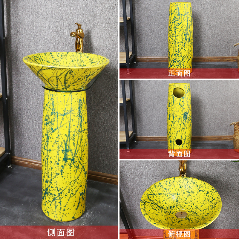 Tom king creative European ceramic column type lavatory basin floor pillar pillar lavabo basin