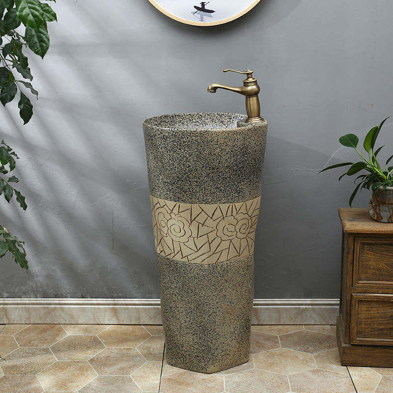 Restore ancient ways round pillar basin ceramic pillar lavabo toilet lavatory floor balcony column basin