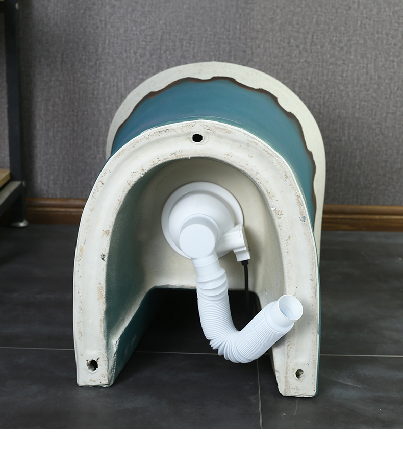Basin of Chinese style restoring ancient ways ceramic column vertical integrated lavabo floor pillar lavabo art Basin