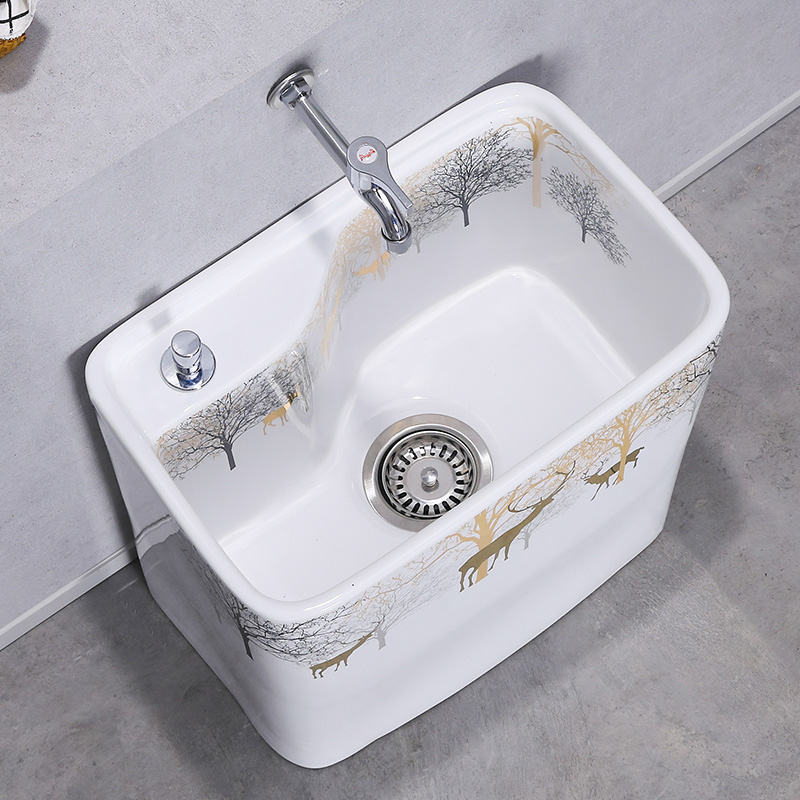 For example, wanda, washing mop pool household mop pool ceramic mop pool bathroom floor balcony floor mop basin