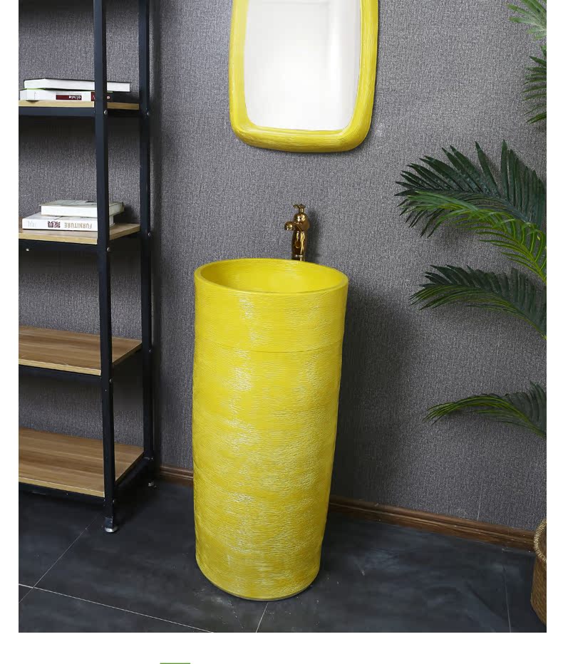 What king of ceramic basin of pillar type lavatory floor integrated lavabo household color column the pool that wash gargle