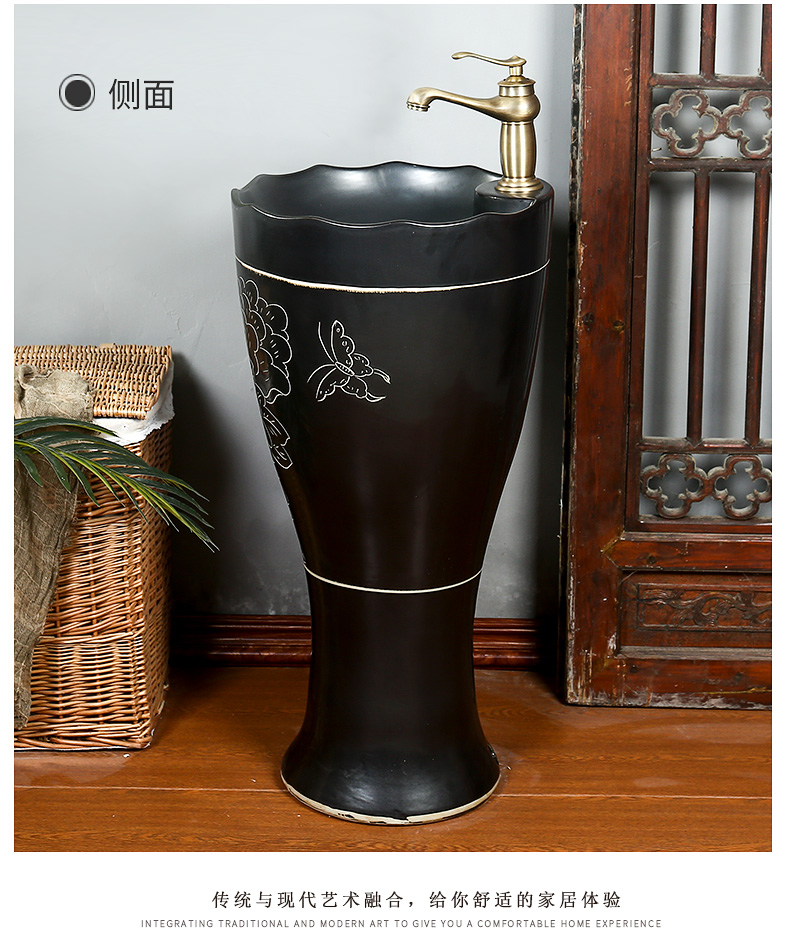 What king of Chinese style restoring ancient ways ceramic sink basin one pillar home stay creative pillar type washs a face wash basin