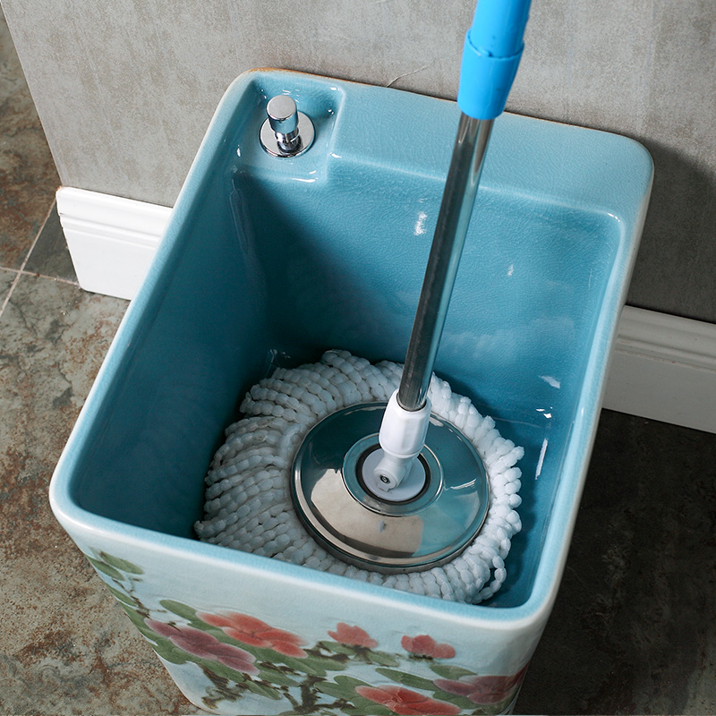 Ceramic wash basin floor mop pool mop pool small balcony toilet mop household mop pool automatically