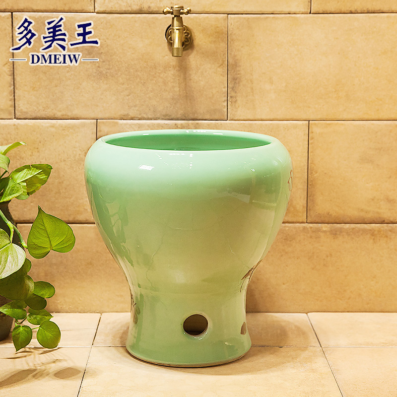 Art ceramic balcony for wash the mop pool mop pool toilet household topaz 40 cm red ink lotus pond mop pool