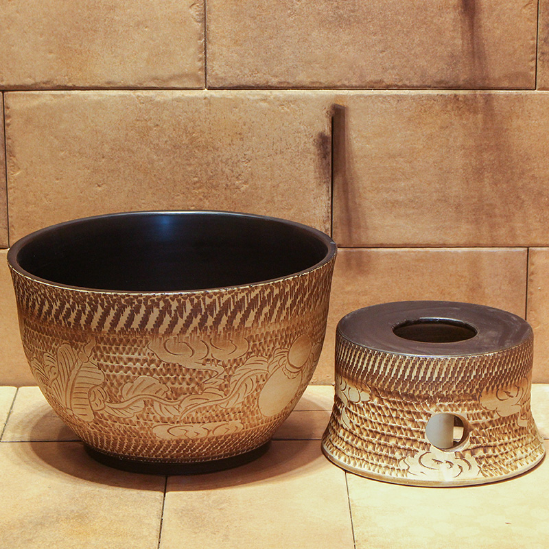 Ceramic art mop pool balcony mop pool home toilet one - piece mop pool small mop basin of restoring ancient ways