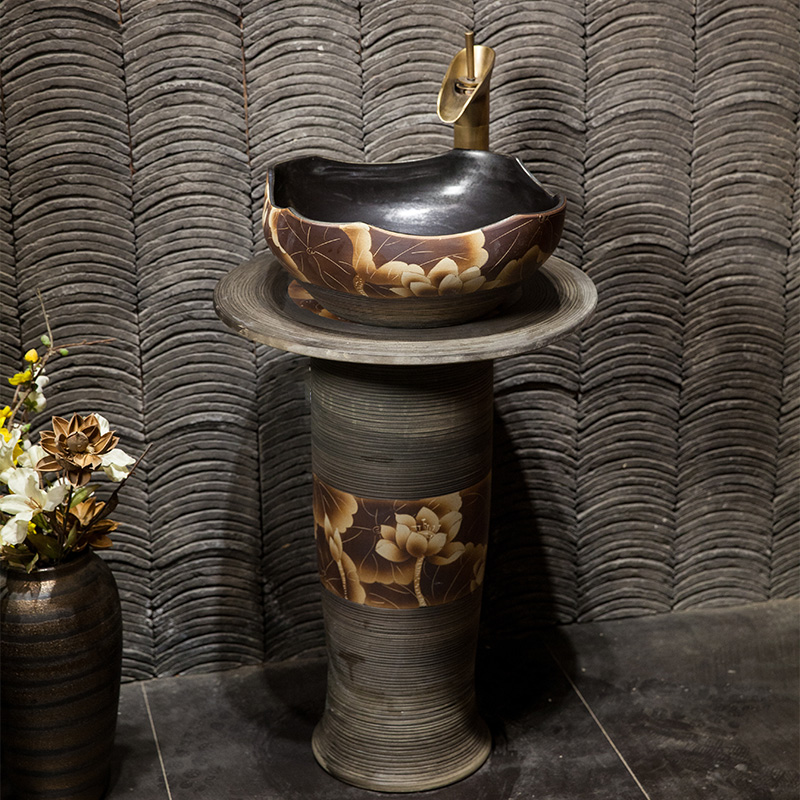 Pillar basin ceramic lavabo balcony is suing toilet Pillar type lavatory one column basin of wash one landing