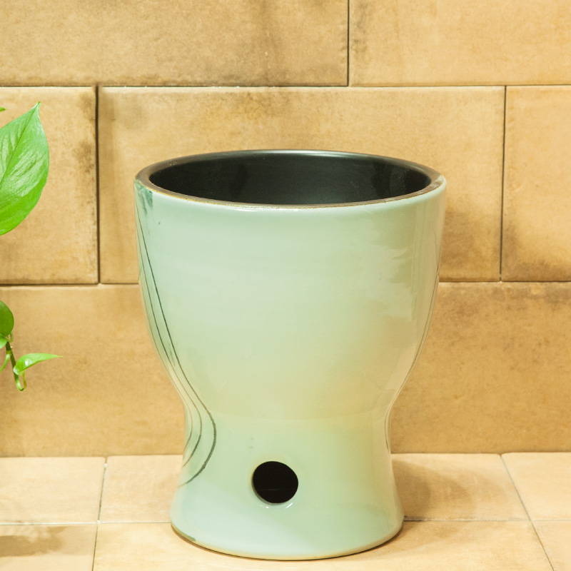 Ceramic art mop wash mop pool pool bathroom balcony one - piece mop pool, small diameter of 30 cm spiral lines