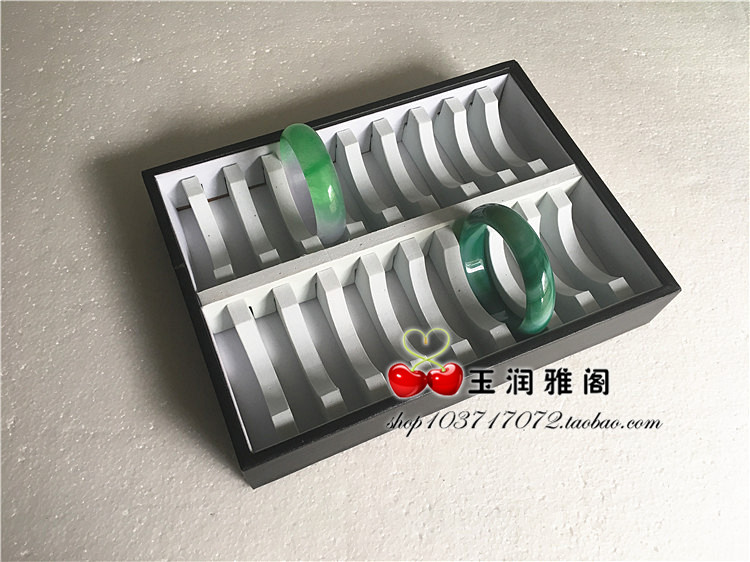 Đồ trang sức cao cấp ngọc bích màu đen và trắng da ngọc bích vòng đeo tay hiển thị khung 10 khay vị trí vòng đeo tay 20 bit 40 bit - Vòng đeo tay Cuff vòng đá thạch anh