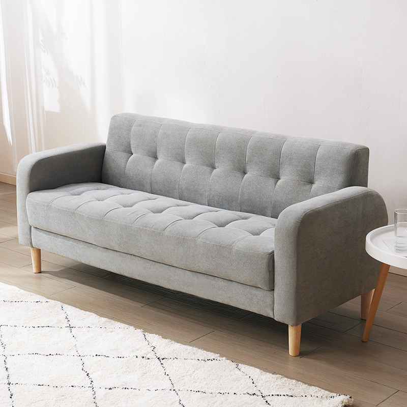 Net red backrest fabric sofa small apartment double single simple living room fabric rental room mini bedroom apartment