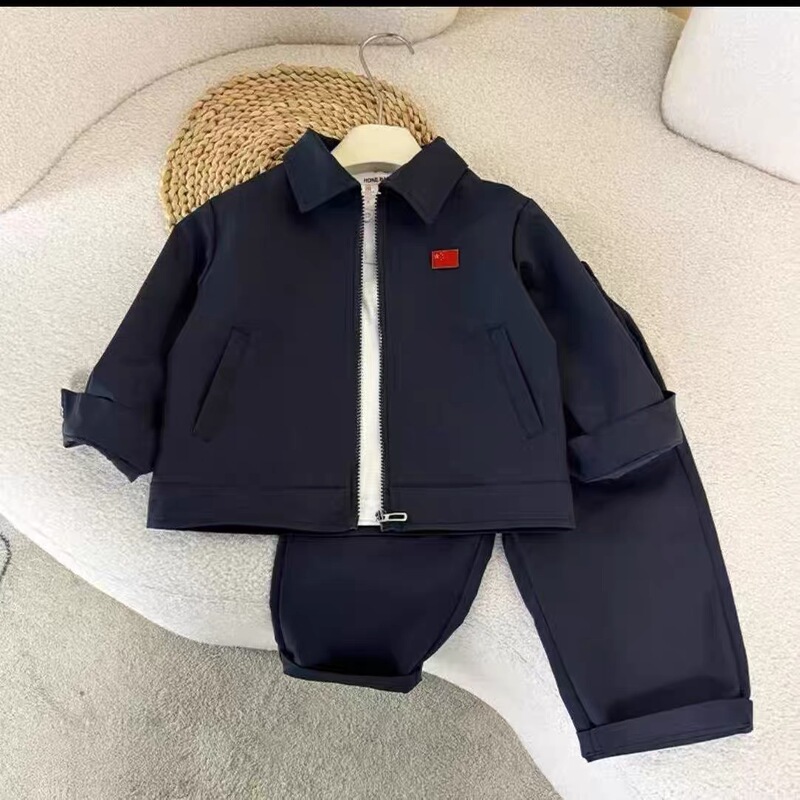 Children's Executive Jacket Set 2025 Autumn and Winter Style Boys' Casual Breathable Fleece-Lined Jacket Children's Clothing Children's Executive Jacket Set 2025 Autumn and Winter Style Boys' Casual Breathable Fleece-Lined Jacket Children's Clothing