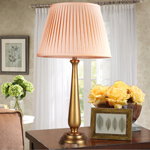 Modern simple copper lamp Living room study Bedroom bedside lamp Study pure copper lamp Warm decoration copper lamp