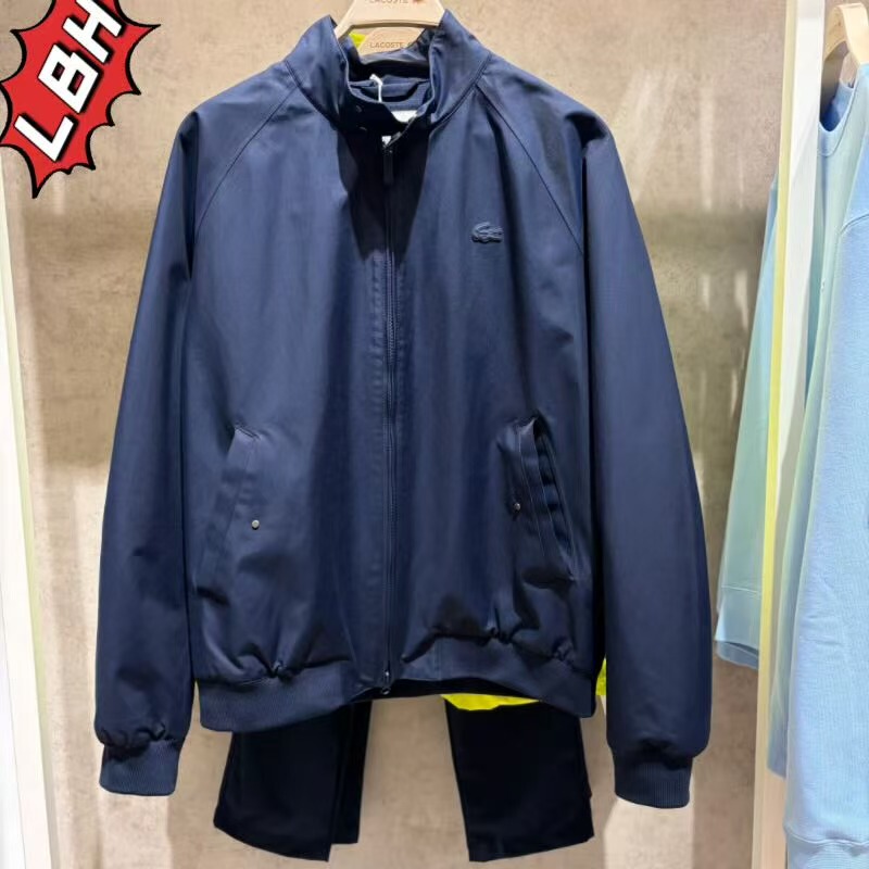 Lacoste French Crocodile Men's Solid Color Business Casual Stand Collar Harrington Jacket Bh7029 Lacoste French Crocodile Men's Solid Color Business Casual Stand Collar Harrington Jacket Bh7029