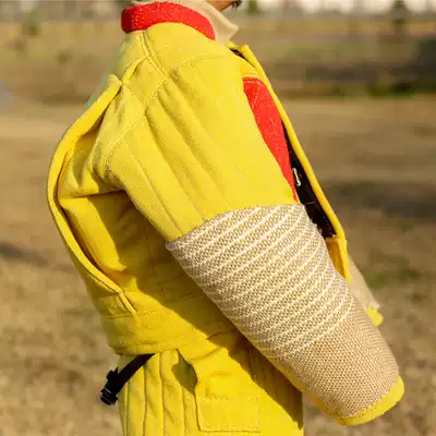 New tear-resistant cloth linen bite bite mouth thickened bite suit RING police dog puff suit suit puff bite coat small Leaf Dog