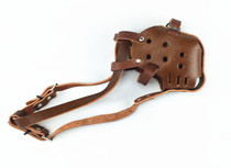 Cowhide Mouth Cage All Cowhide Production Adjustable Size Fixed by Rivet Soft Cowhide Does Not Grind the Dogs Face