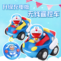 Doraemon electric remote control car boy rechargeable cartoon spray car Childrens fall resistant music remote control racing car