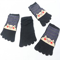 Womens cotton five finger socks womens cartoon cotton boat Socks toe socks cotton deodorant breathable socks women