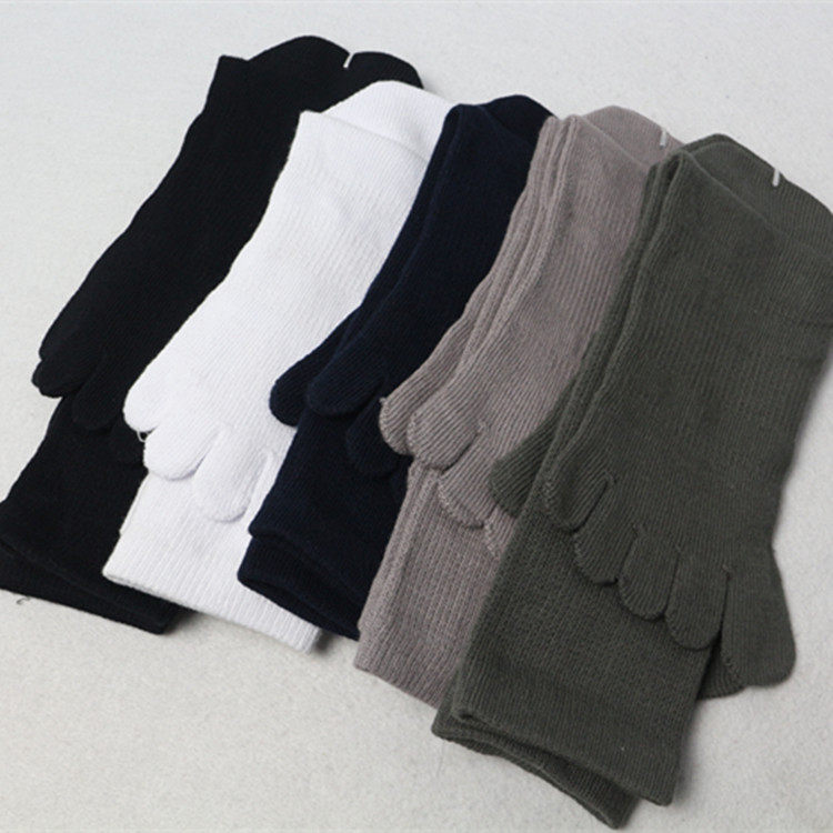 10 Double fit five fingers Sox male spring autumn high cylinder pure cotton Deodorant Suction sweat Toe Socks Long Drum Thick five-toe socks