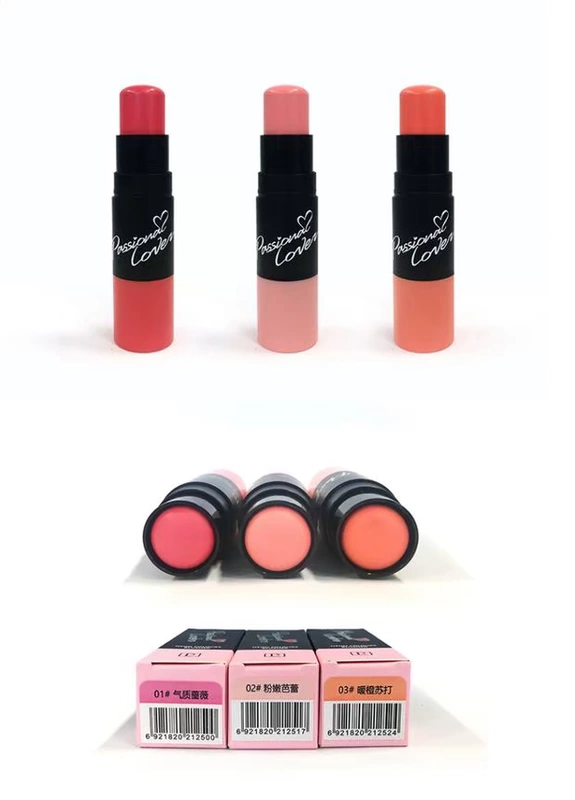 Love fire neon color blush stick highlight shadow double head repair stick pen blush stick with brush head rouge nude Makeup chính hãng - Blush / Cochineal