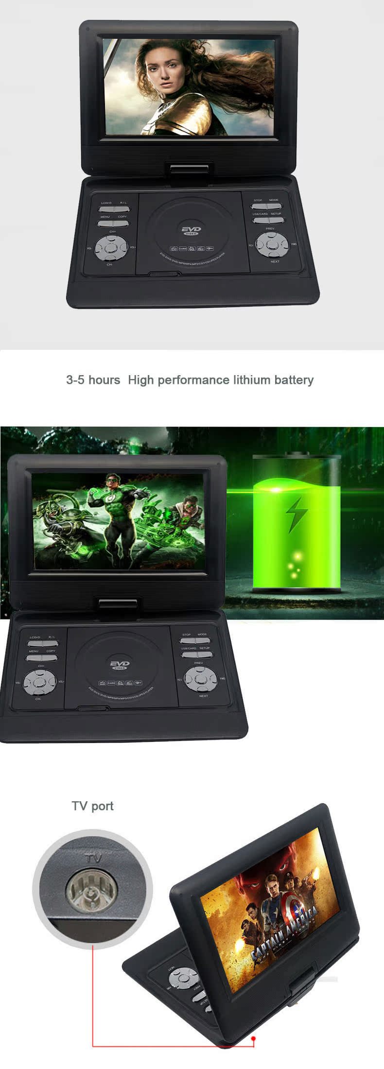 máy phát wifi Đầu DVD di động di động một người già VCD TV có thể đọc được đĩa ROM - Trình phát TV thông minh bộ phát wifi ko dây