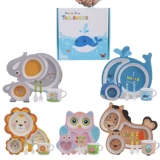 Детская посуда для еды, детский комплект для прикорма, обеденная тарелка, мультяшная подарочная коробка для домашнего использования