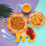 Детская посуда для еды, детский комплект для прикорма, обеденная тарелка, мультяшная подарочная коробка для домашнего использования