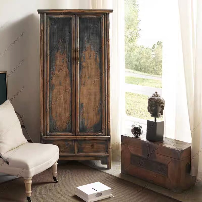 New Chinese-Style Solid Wood Wardrobe for Home Use, Bedroom Storage Cabinet, Simple Modern Storage Cabinet, Classical Furniture, Antique-Style Wardrobe New Chinese-Style Solid Wood Wardrobe for Home Use, Bedroom Storage Cabinet, Simple Modern Storage Cabinet, Classical Furniture, Antique-Style Wardrobe