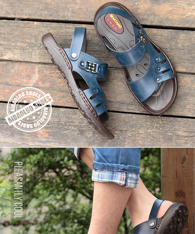 Dép nam mùa hè sandal và dép 2018 mới đi biển sandal dép da nam đế mềm, chống trơn trượt ngoài trời sandal nam
