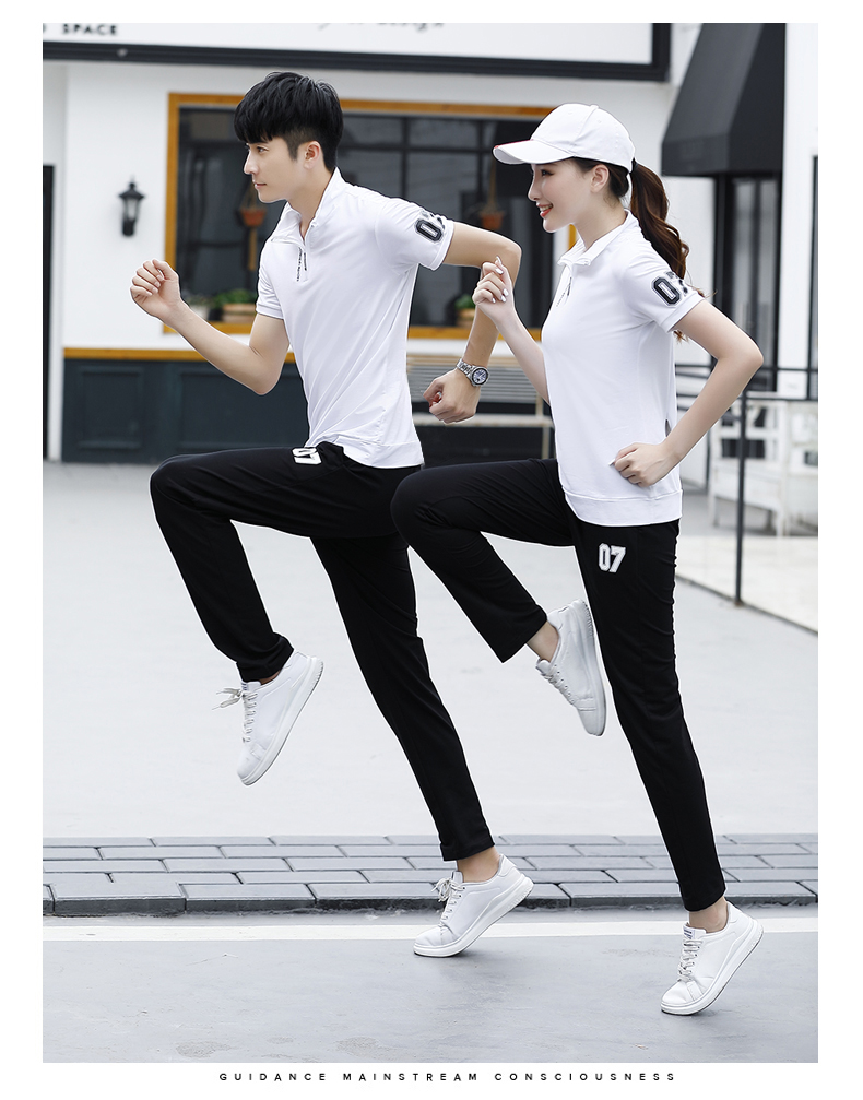 Mùa hè đôi tay ngắn quần thể thao phù hợp với nam giới và phụ nữ mỏng thường mặc tùy chỉnh in logo thể thao - Thể thao sau bộ adidas nam