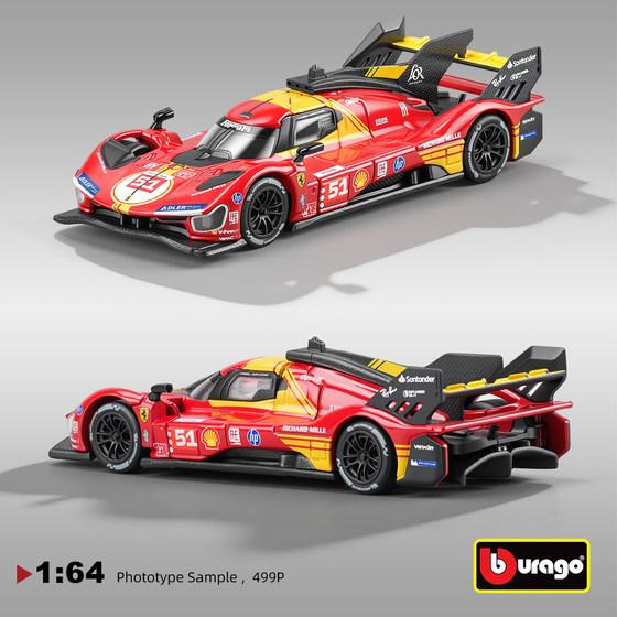 1:64 Scale Ferrari 499P Racing Car Model, Le Mans Champion Alloy Car, Collectible Ornament for Boys, Ye Yifei