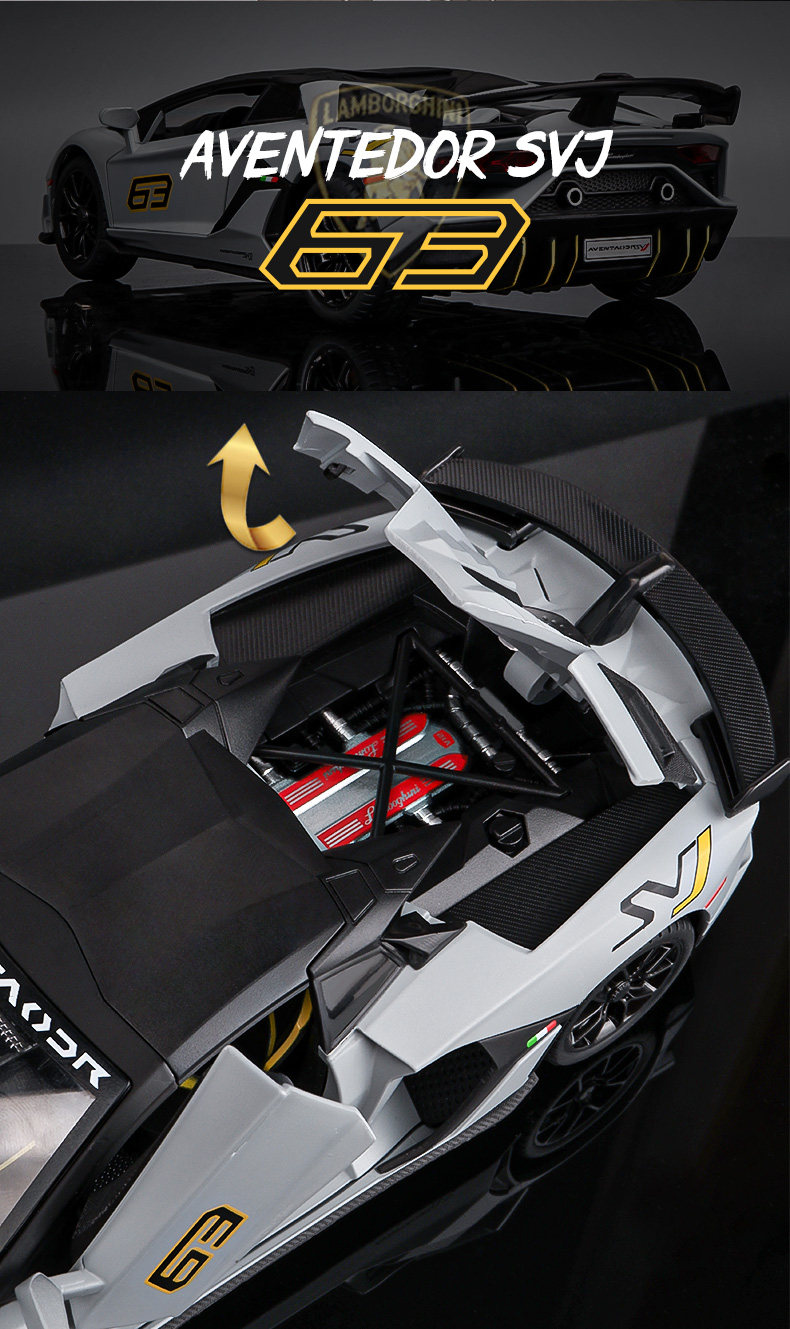 Модель машины 1:24仿真兰博基尼svj63埃文塔多敞篷跑车汽车模型合金玩具车摆件 Kawei