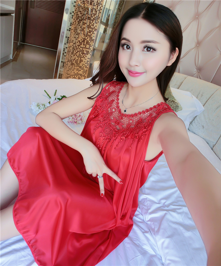 Mùa hè cộng với chất béo lớn kích thước của phụ nữ lụa nightdress tay cám dỗ sexy chiffon mùa hè phần mỏng băng lụa ngắn tay đồ ngủ