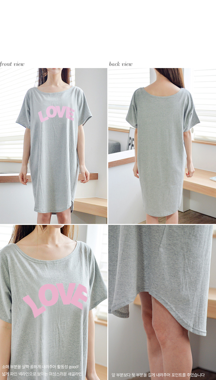 Hàn quốc phiên bản của các nightdress lỏng nữ mùa hè cotton ngắn tay dài dễ thương cô gái đồ ngủ ăn mặc kích thước lớn chất béo mm sinh viên