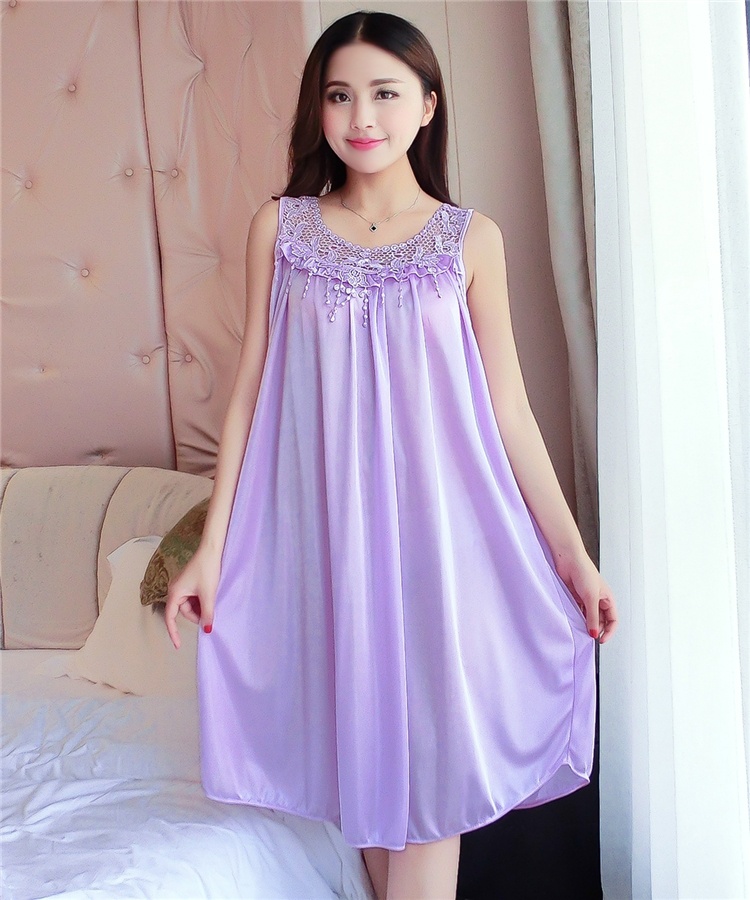 Mùa hè nightdress nữ phần mỏng băng lụa sling váy dài kích thước lớn £ 200 sexy cám dỗ Hàn Quốc đồ ngủ của phụ nữ dịch vụ nhà