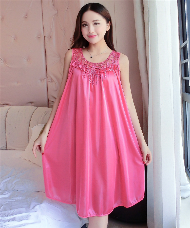 Mùa hè cộng với chất béo lớn kích thước của phụ nữ lụa nightdress tay cám dỗ sexy chiffon mùa hè phần mỏng băng lụa ngắn tay đồ ngủ