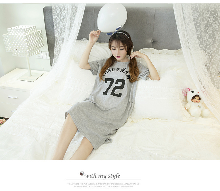 Nightdress nữ mùa hè cotton ngắn tay phần mỏng công chúa đồ ngủ nữ mùa hè lỏng đoạn dài dễ thương phim hoạt hình cotton dịch vụ nhà