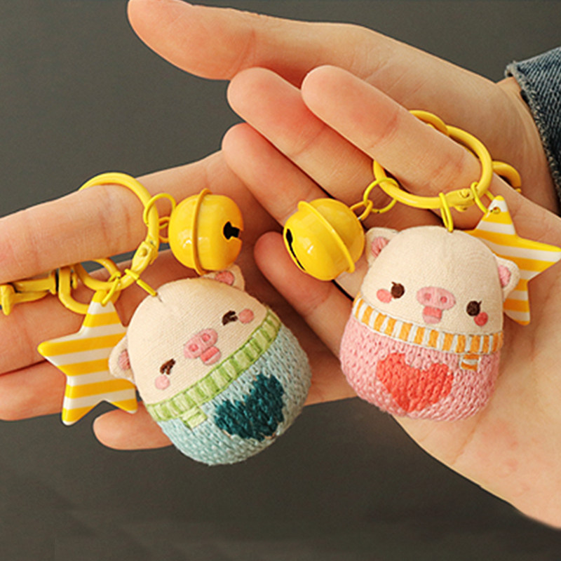 Embroidery sauce hand-bag keychain couple hanging pin Ann Metabo birthday present to boyfriend