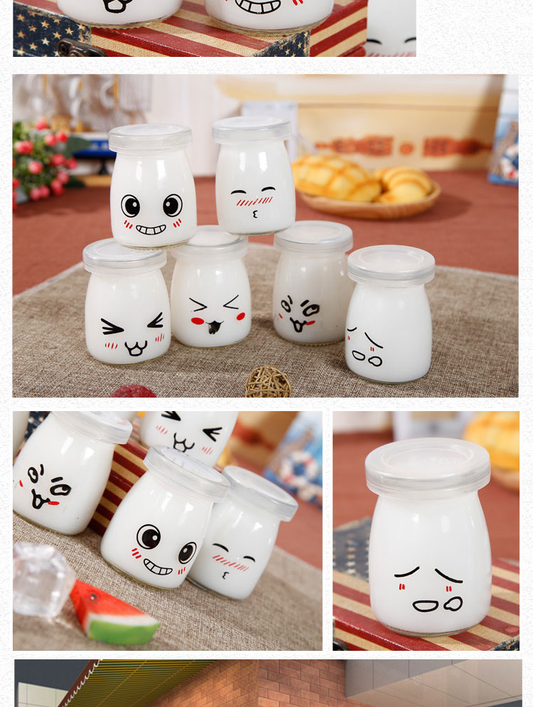Pudding chai thủy tinh pudding cốc sữa chua chai thủy tinh khuôn nướng có nắp nhiệt độ cao trôi chai mong muốn chai - Tự làm khuôn nướng khuôn làm kem