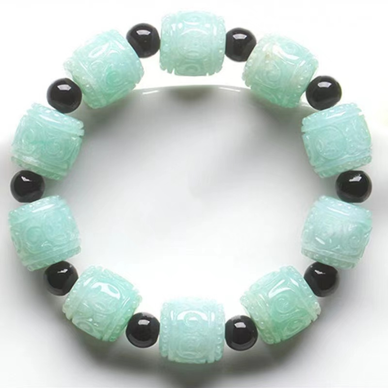 Violet Feiyun 2 store road through live feature Emerald Ball bead 18K gold inlaid Buddha pendant