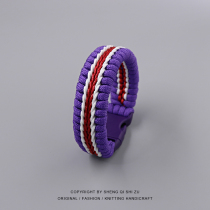 The rope is full of purple - lily Florence knitting hand rope football bracelet around Batistuta