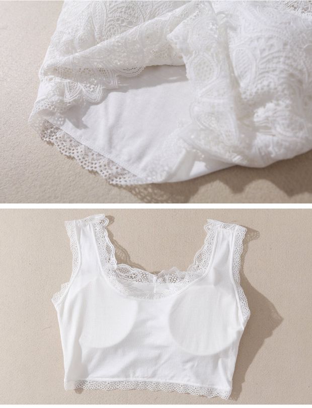 Mùa hè modal ren bandeau quấn ngực chống ánh sáng sling ngắn vest nữ kích thước lớn đồ lót cotton do lot nu