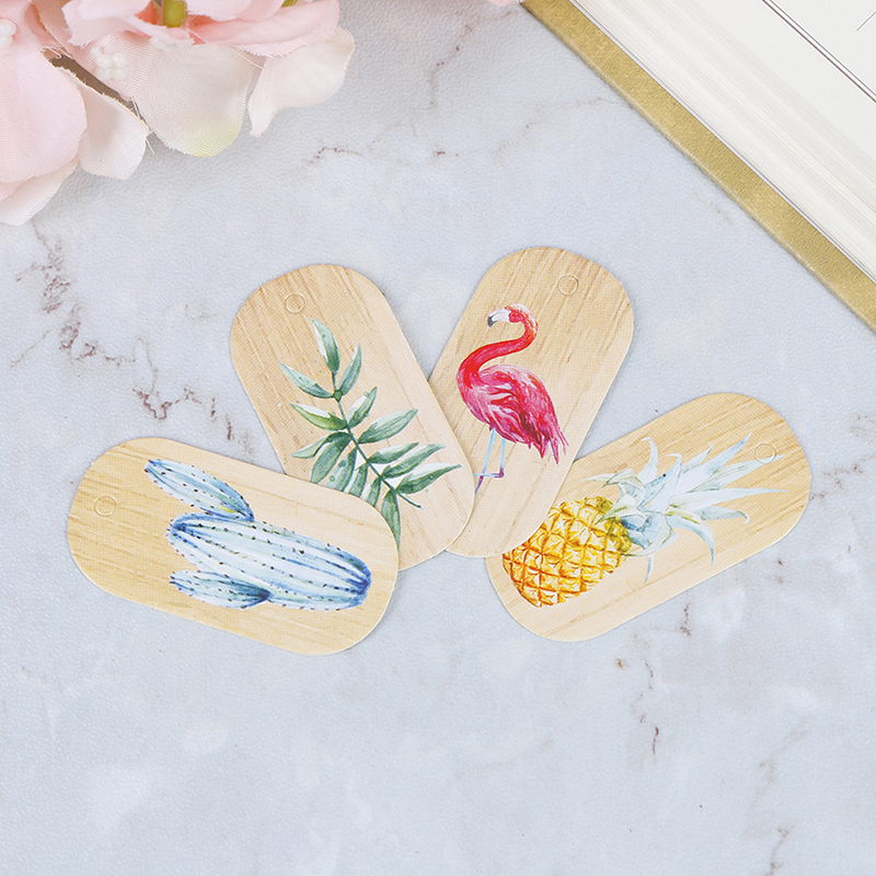 ins wind flaminoguinea cactus pinewood wood grain printed small hanging card