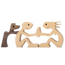 Nordic Creative Decoration Wood-man And Puppy Home Living Room Pendulum