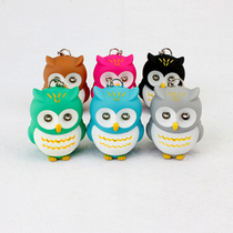 Flat circle owl mobile phone bag pendant LED glowing