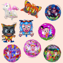 Cartoon round aluminum balloon balloon birthday party decoration childrens toy gray wolf Pleasant Goat Pooh bear