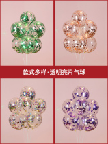 Transparent metal sequin balloon wedding wedding party scene layout Net red gold silver birthday wedding room decoration