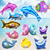 Aluminum film balloon Underwater Ocean fish Shark Dolphin Seal Whale Siamese dolphin Little yellow duck balloon