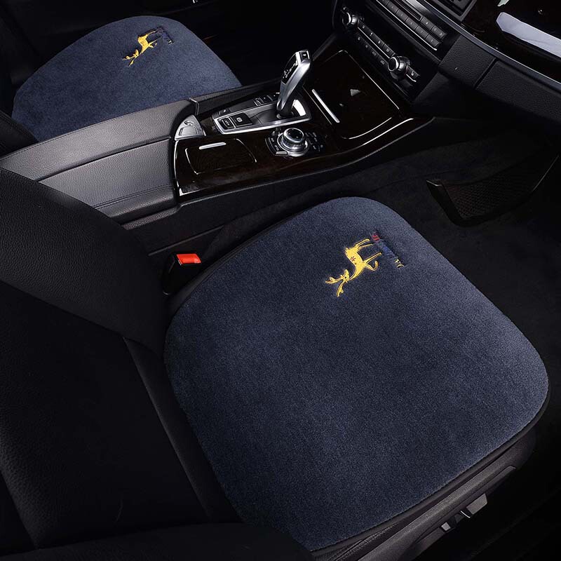 2026 New Pure Wool Winter Car Seat Cushion Three-Piece Set Without Backrest Single Piece Cashmere Short Plush Blanket Seat Cushion