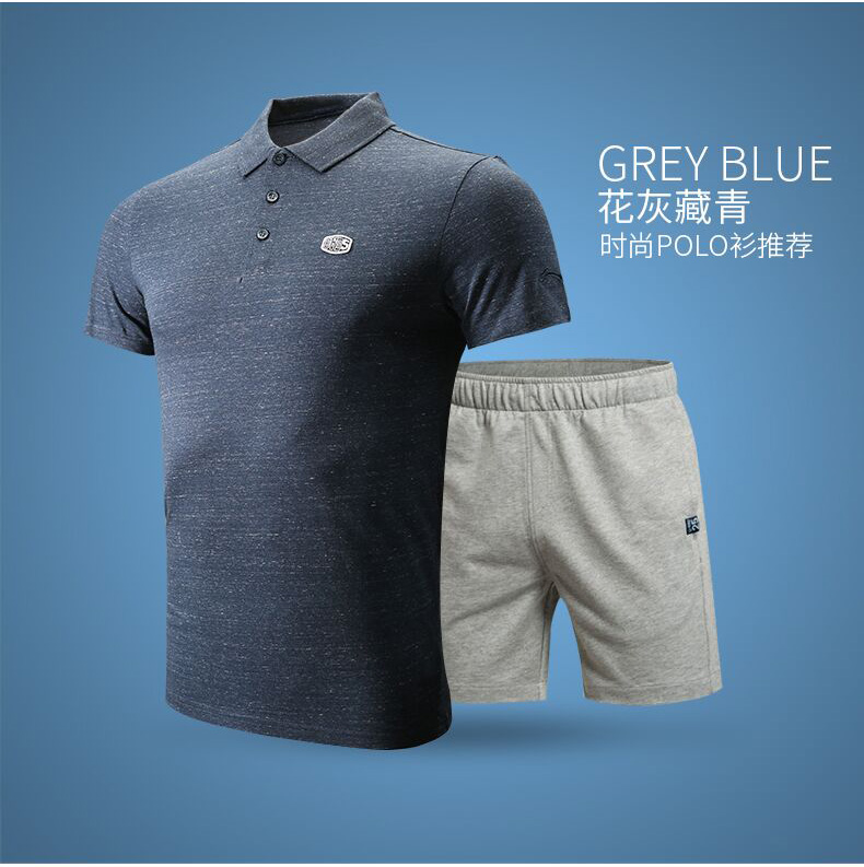 Li Ning ngắn tay áo polo nam Slim 2018 mùa hè người đàn ông mới của đứng cổ áo bông kích thước lớn thể thao giản dị T-Shirt áo polo lacoste