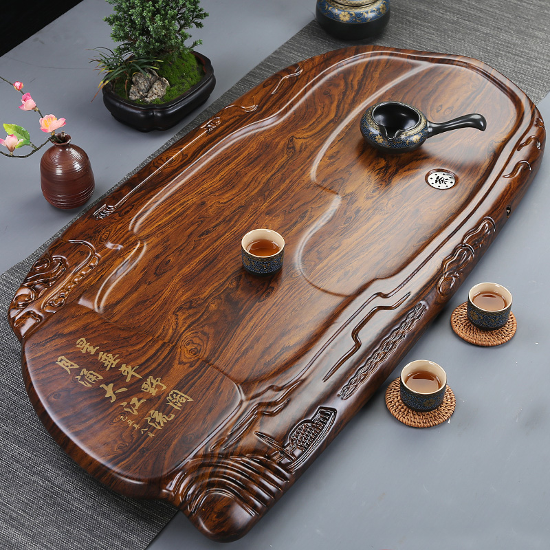 Black Sandalwood Tea Tray Home Tea Care Rectangular Whole Solid Wood Tea NTU Number Tea Hakigong Fu Tea With Brief Nursery
